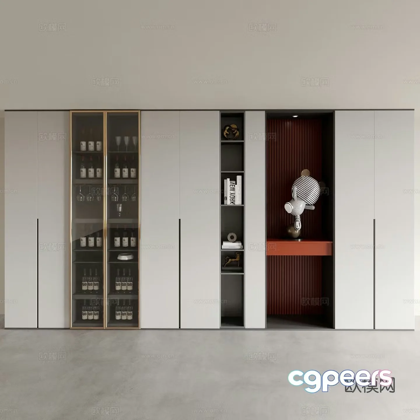 Modern wine cabinet 3d model