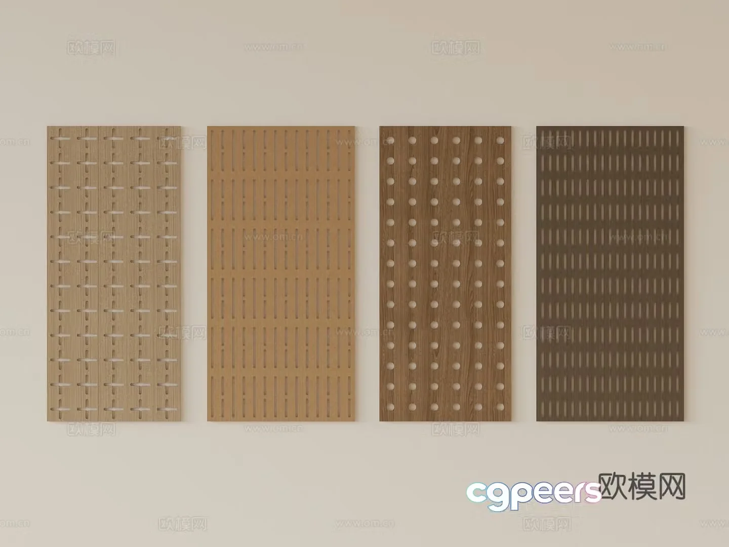 Modern perforated board sound-absorbing board wainscot board styling board 3D model