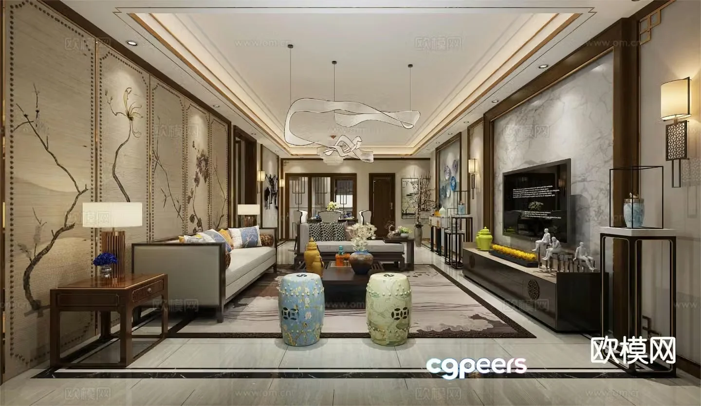 Chinese living room 3d model