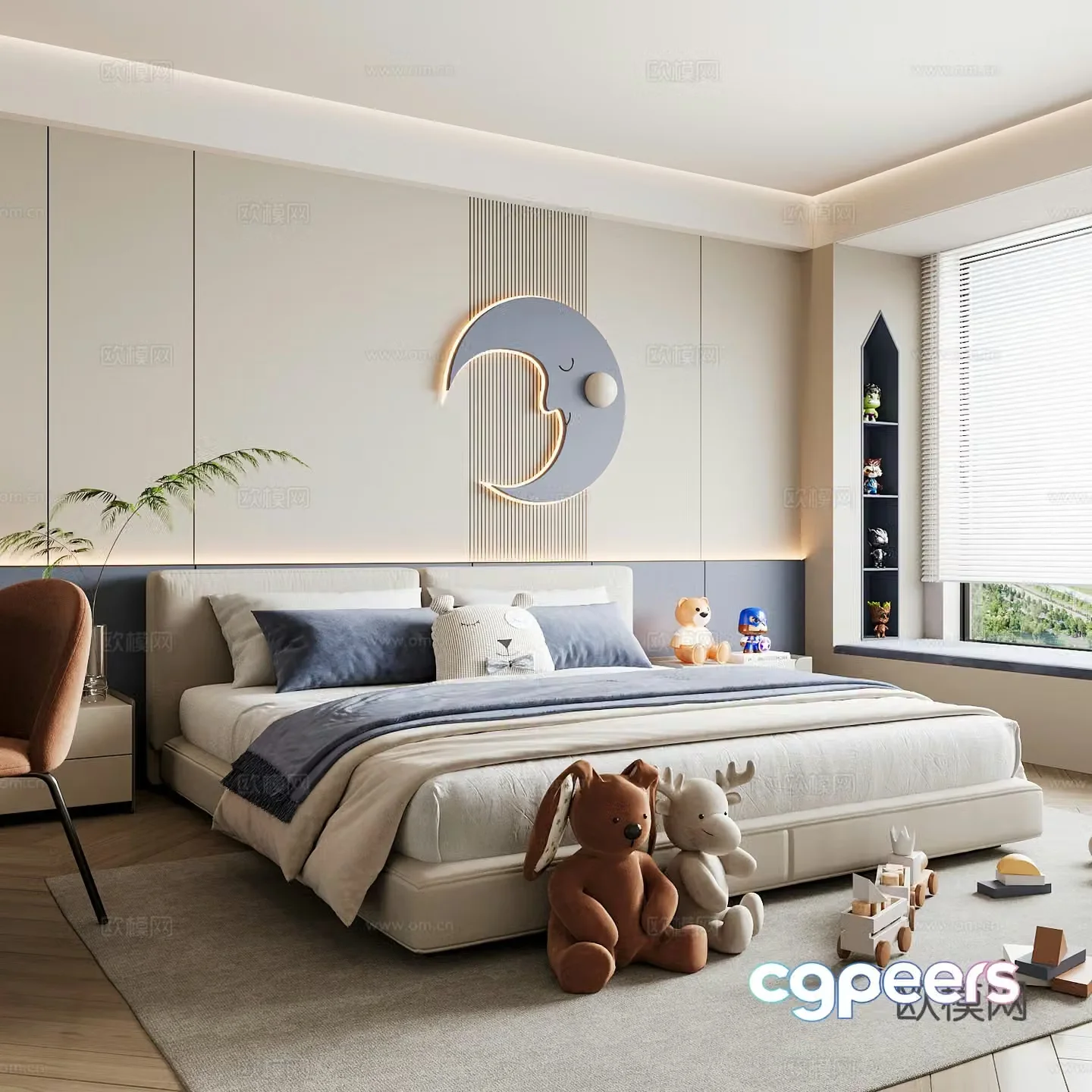 Modern children’s room boy’s room 3d model