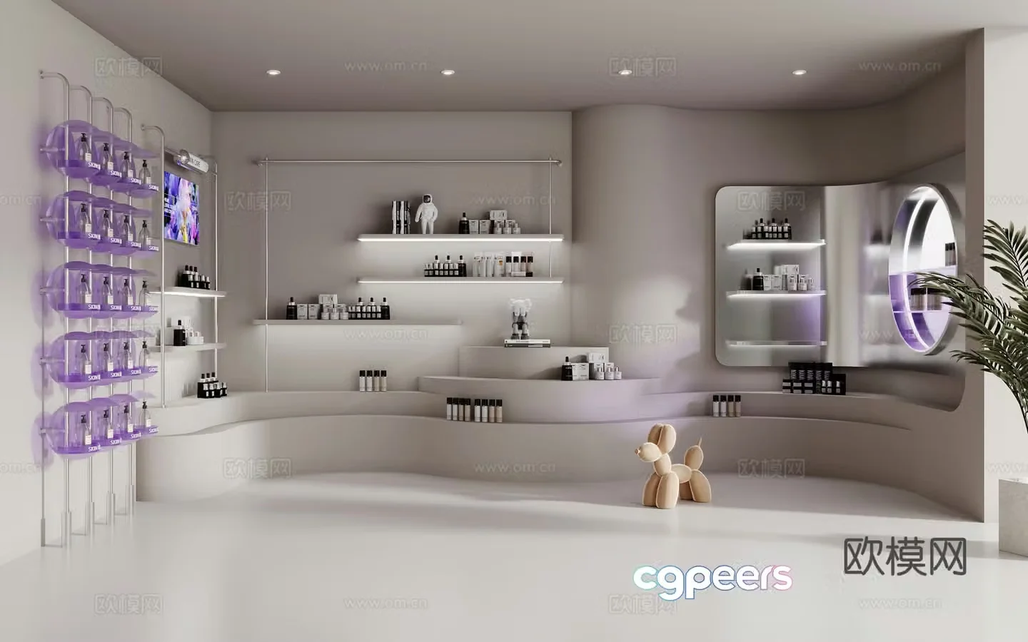 Modern cosmetics store 3d model