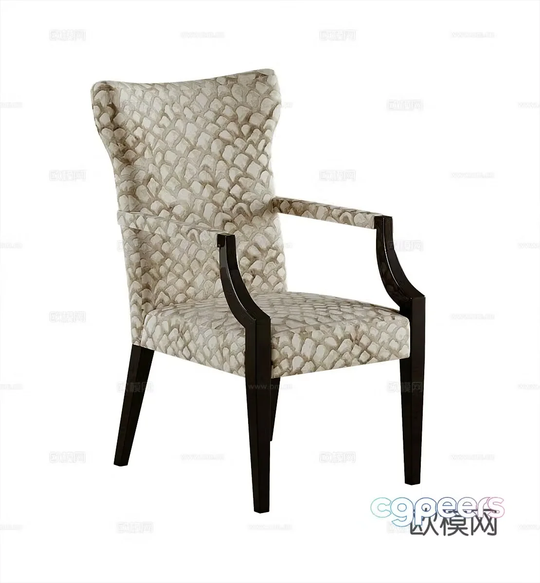 American book chair leisure chair single chair 3d model
