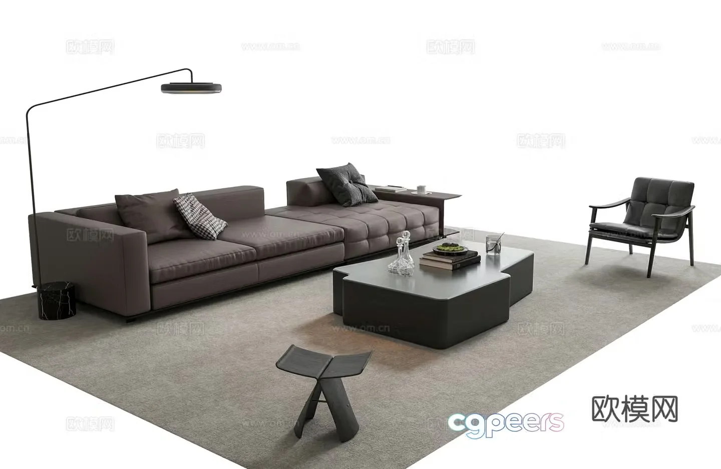 Modern Italian sofa coffee table 3d model