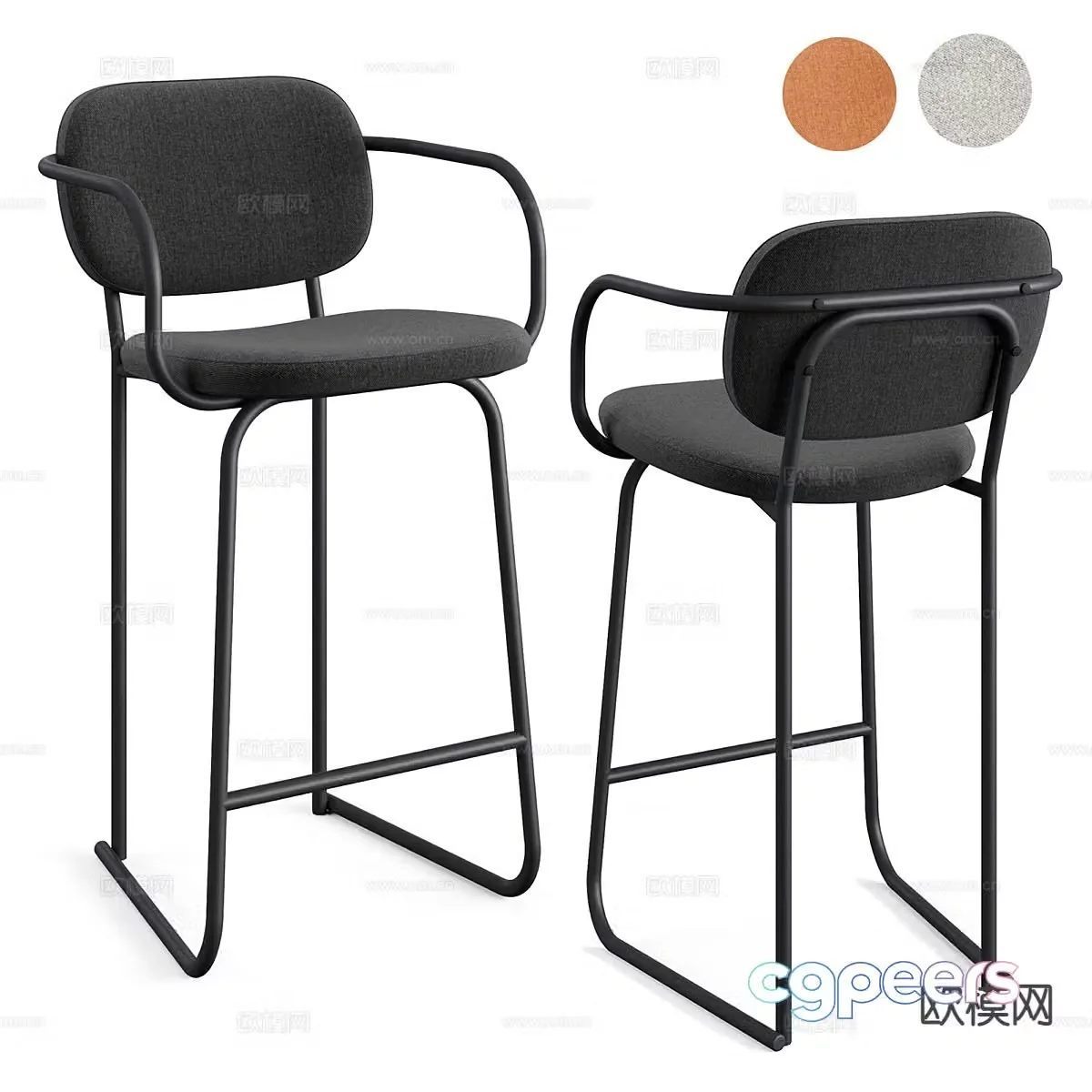 Modern bar stool bar stool high stool 3d model