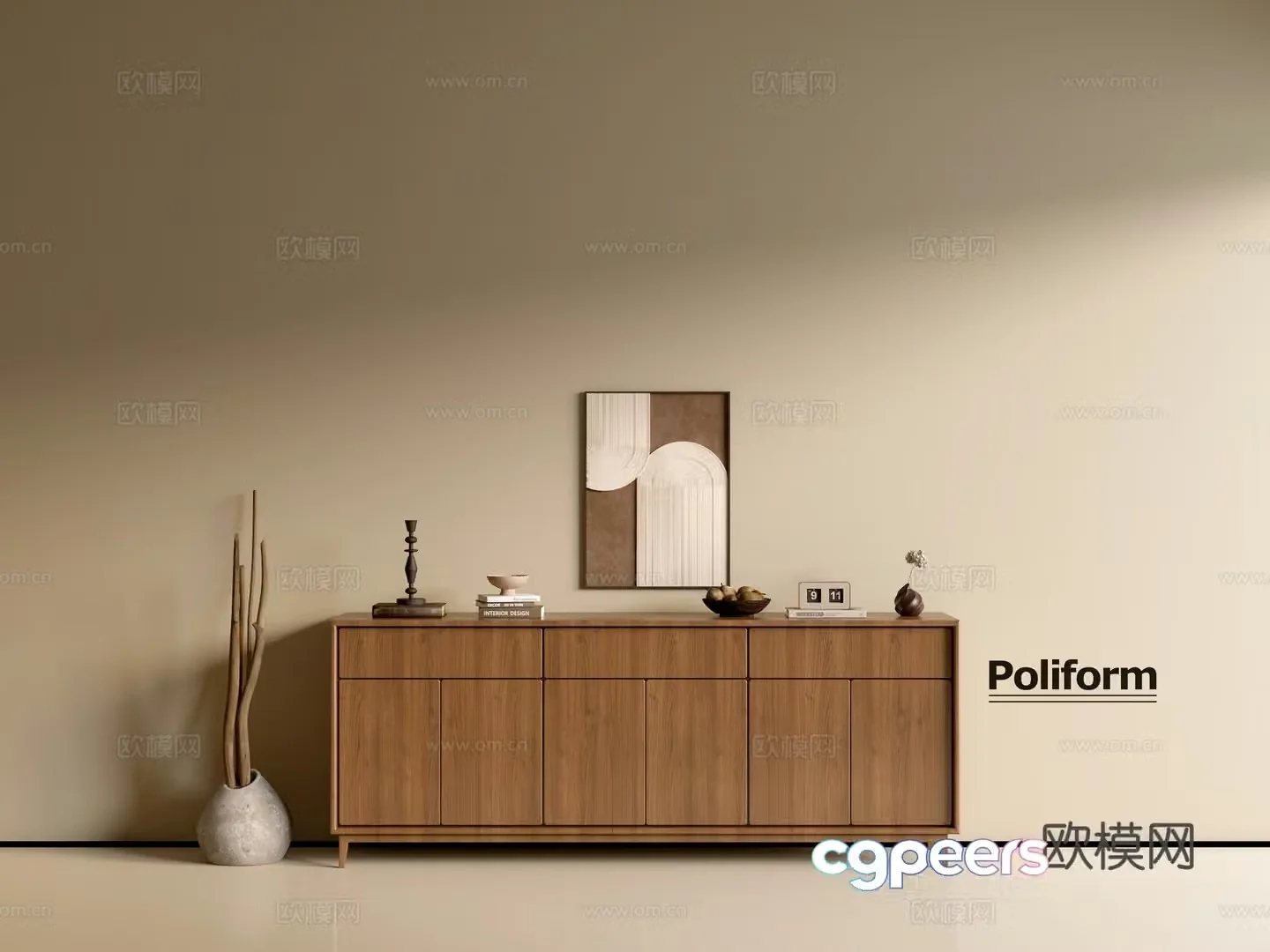 Modern wood grain cabinet ins wind minimalist wind cabinet whole cabinet sideboard balcony cabinet storage 3D model