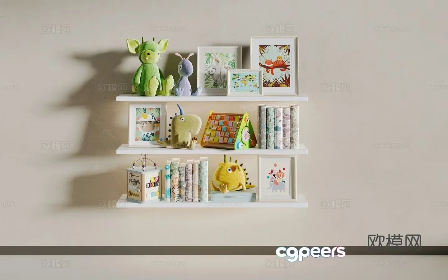 Children’s toy bookshelf 3d model
