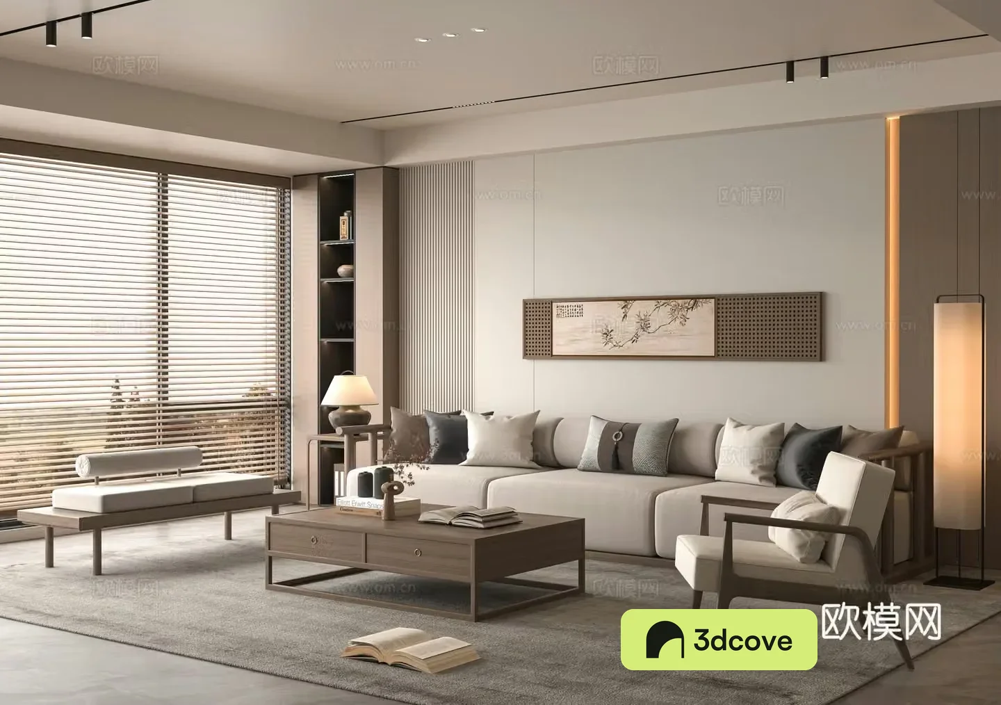 Middle-aged home living room 3D model