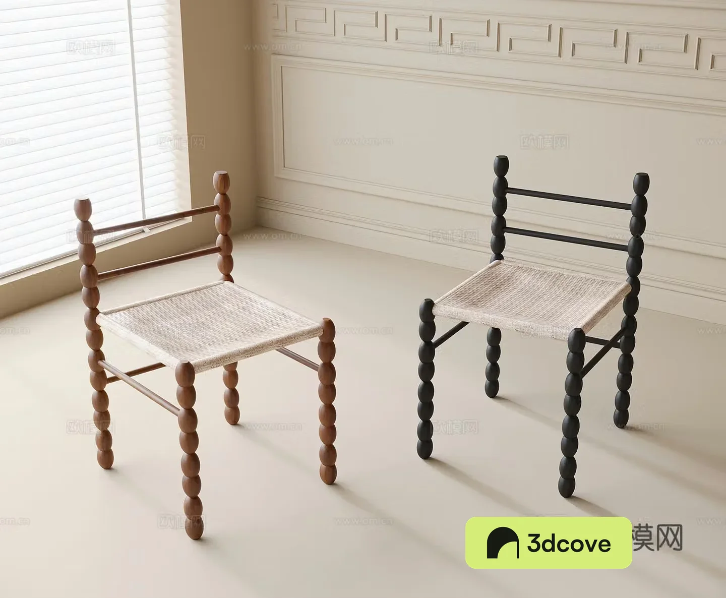 Modern single chair dining chair tea chair wooden chair