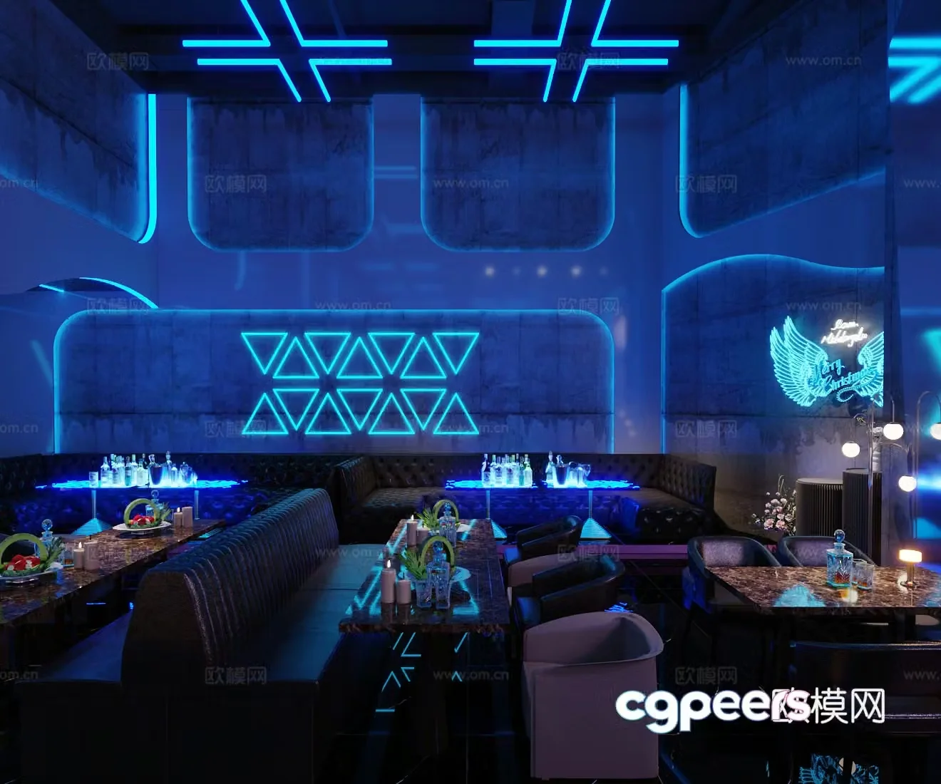 Modern bar nightclub disco 3d model