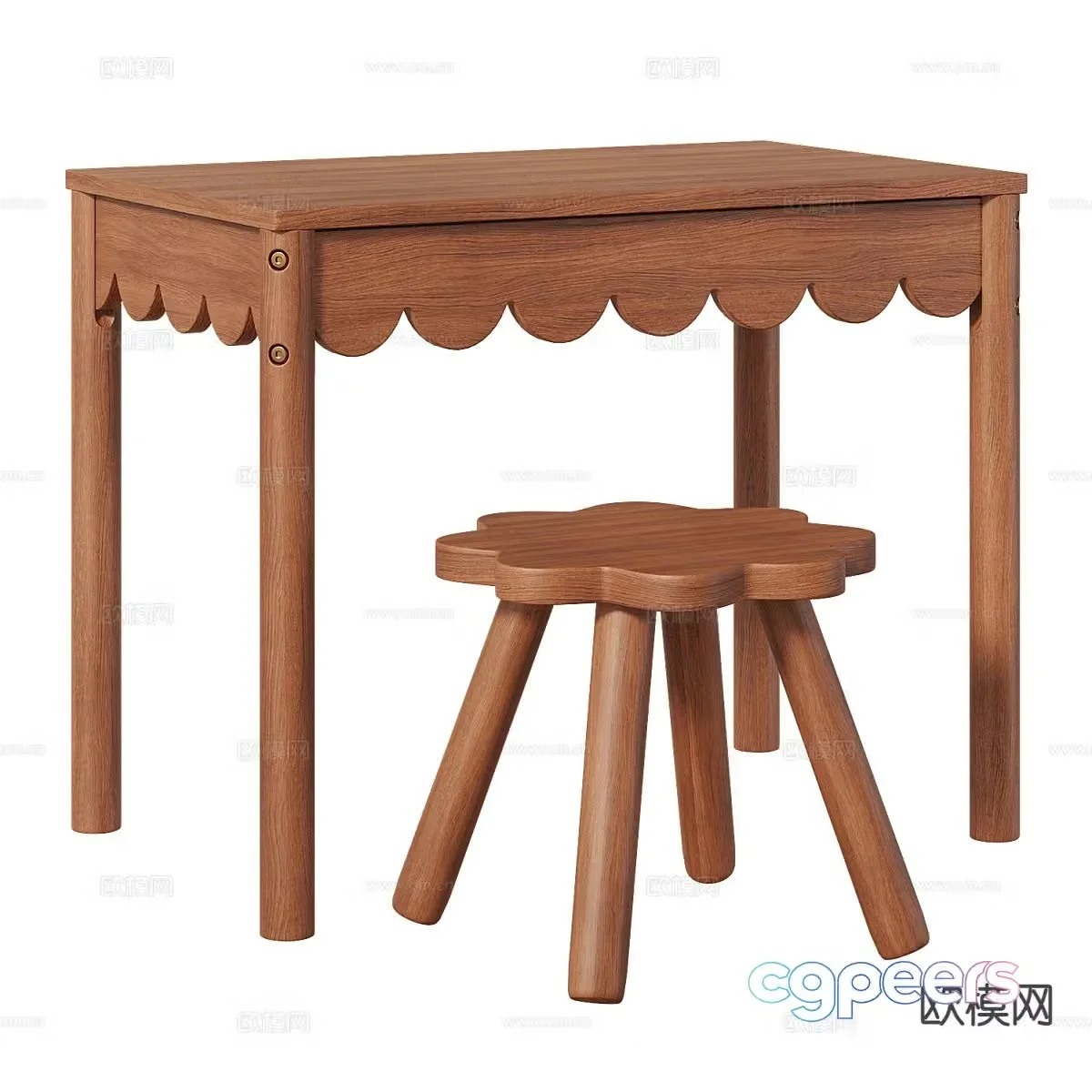 Medieval style desk 3d model