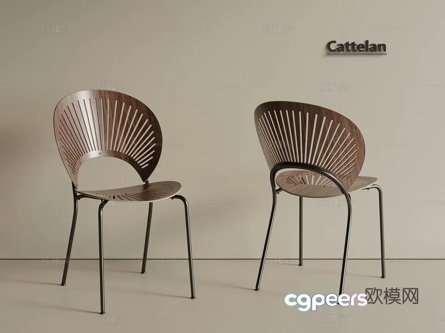 Retro New Chinese Style Dining Chair Stainless Steel Chair Wooden Chair Plastic Chair Book Chair 3D Model