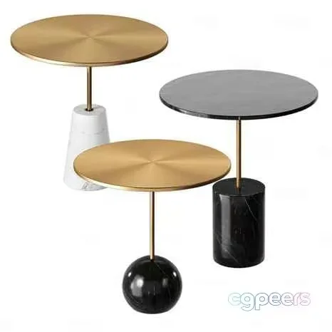 Black And Gold Tables 3D Model – 7643 – CORONA Render