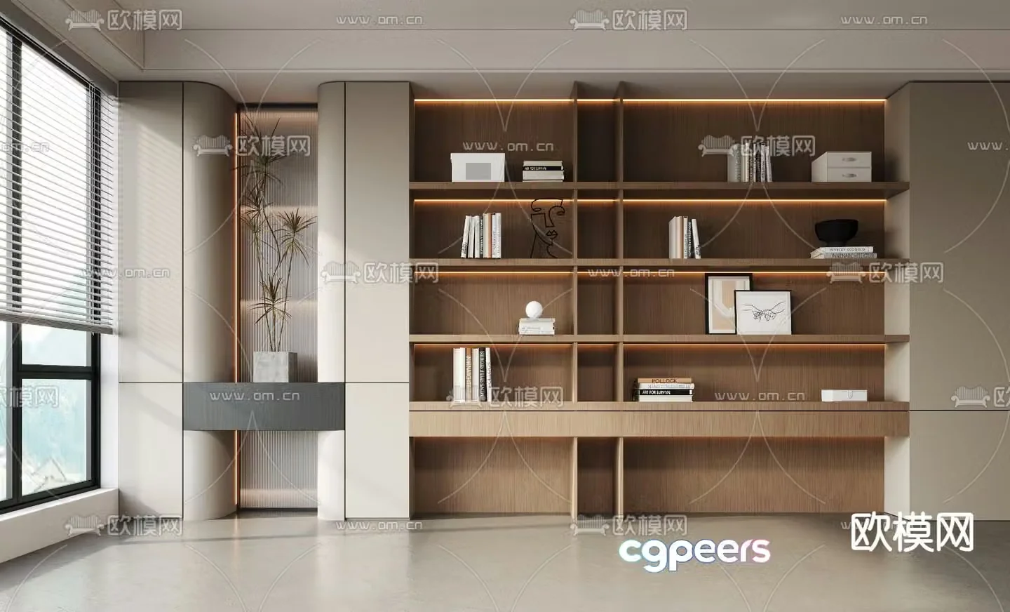 Modern bookcase Bookshelf 3D model