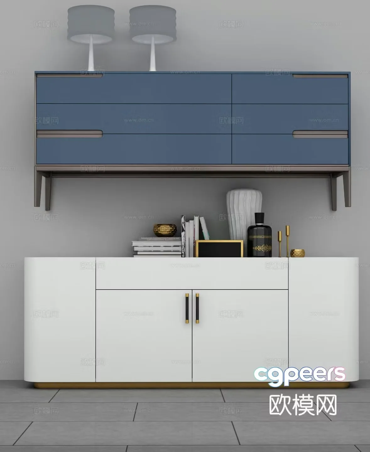 Modern TV cabinet combination 3D model