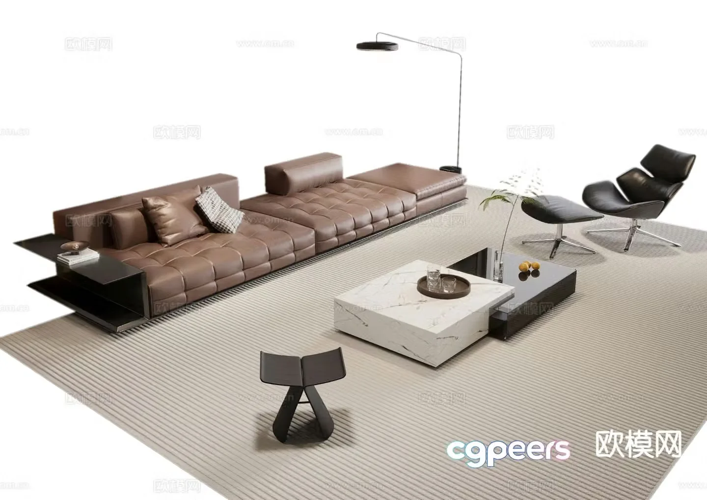 Italian sectional sofa 3d model