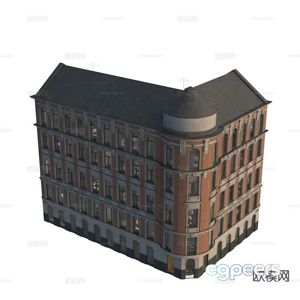 European style residential building 3D model