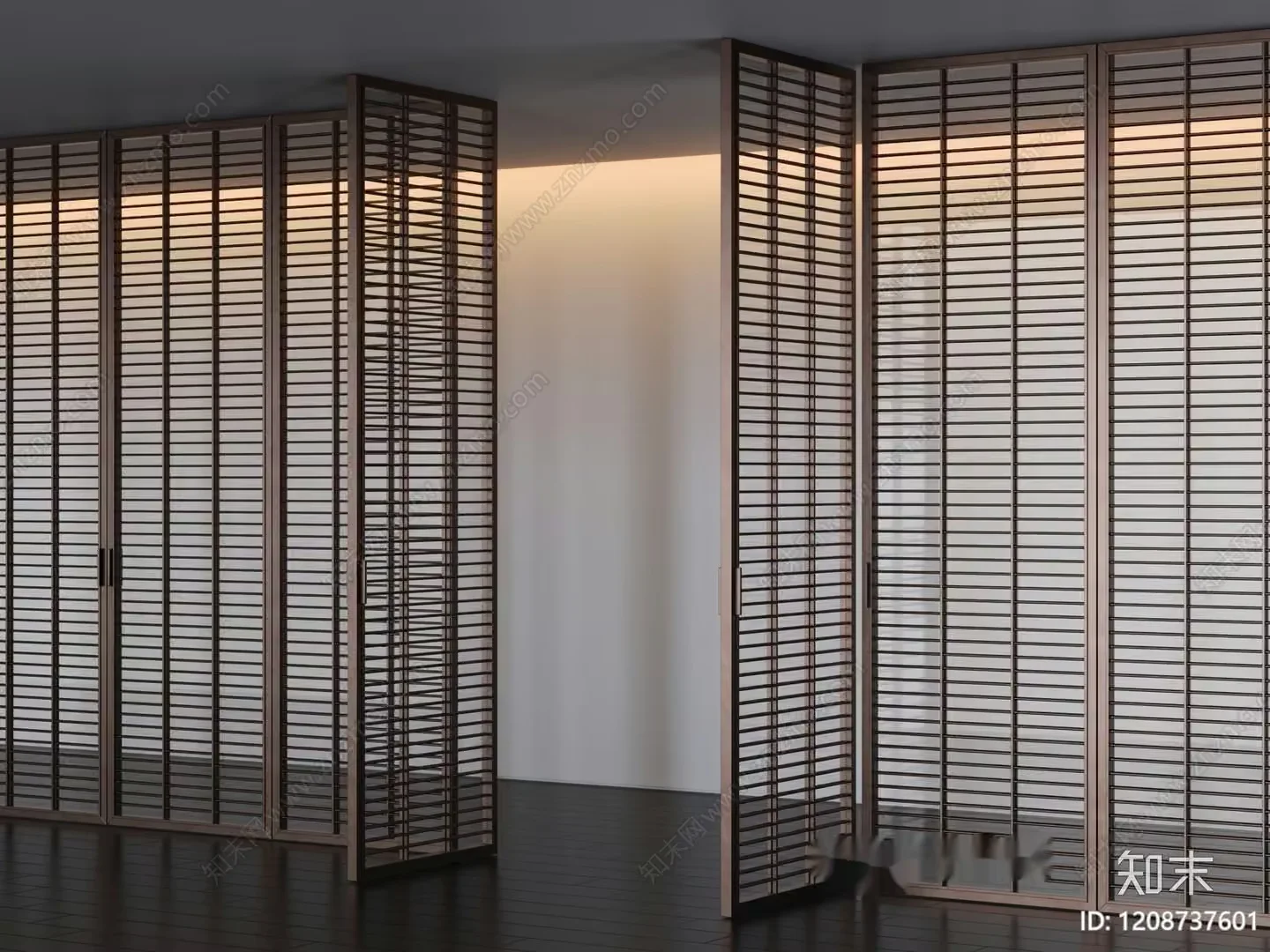 Light Wood Room Divider 3D Model – 8013 – VRAY Render