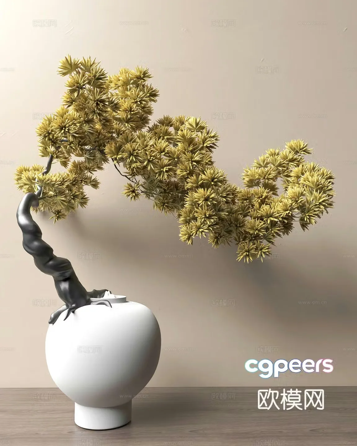 Potted plants Bonsai Green plants 3D model