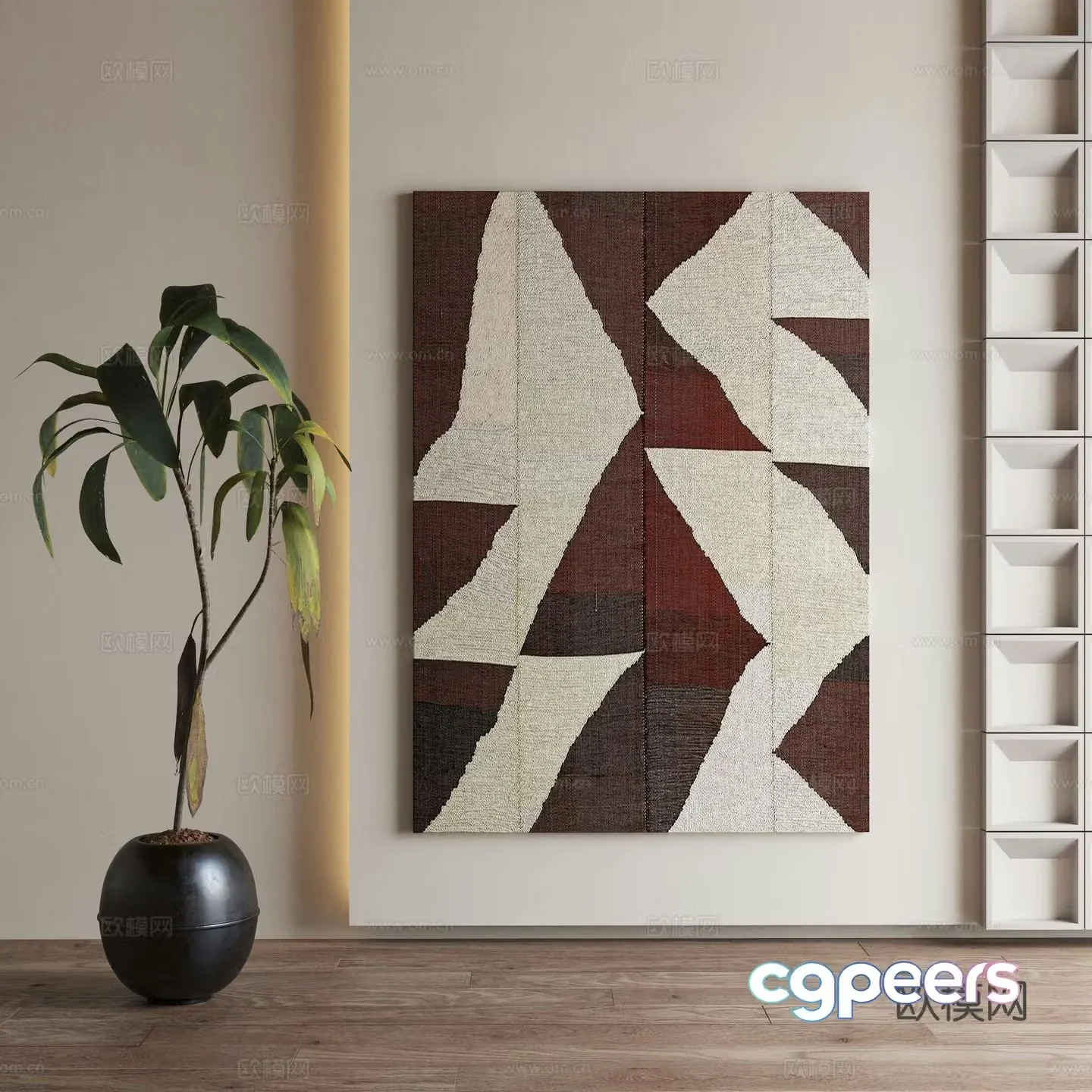 Modern Art Painting Decorative Painting 3D Model