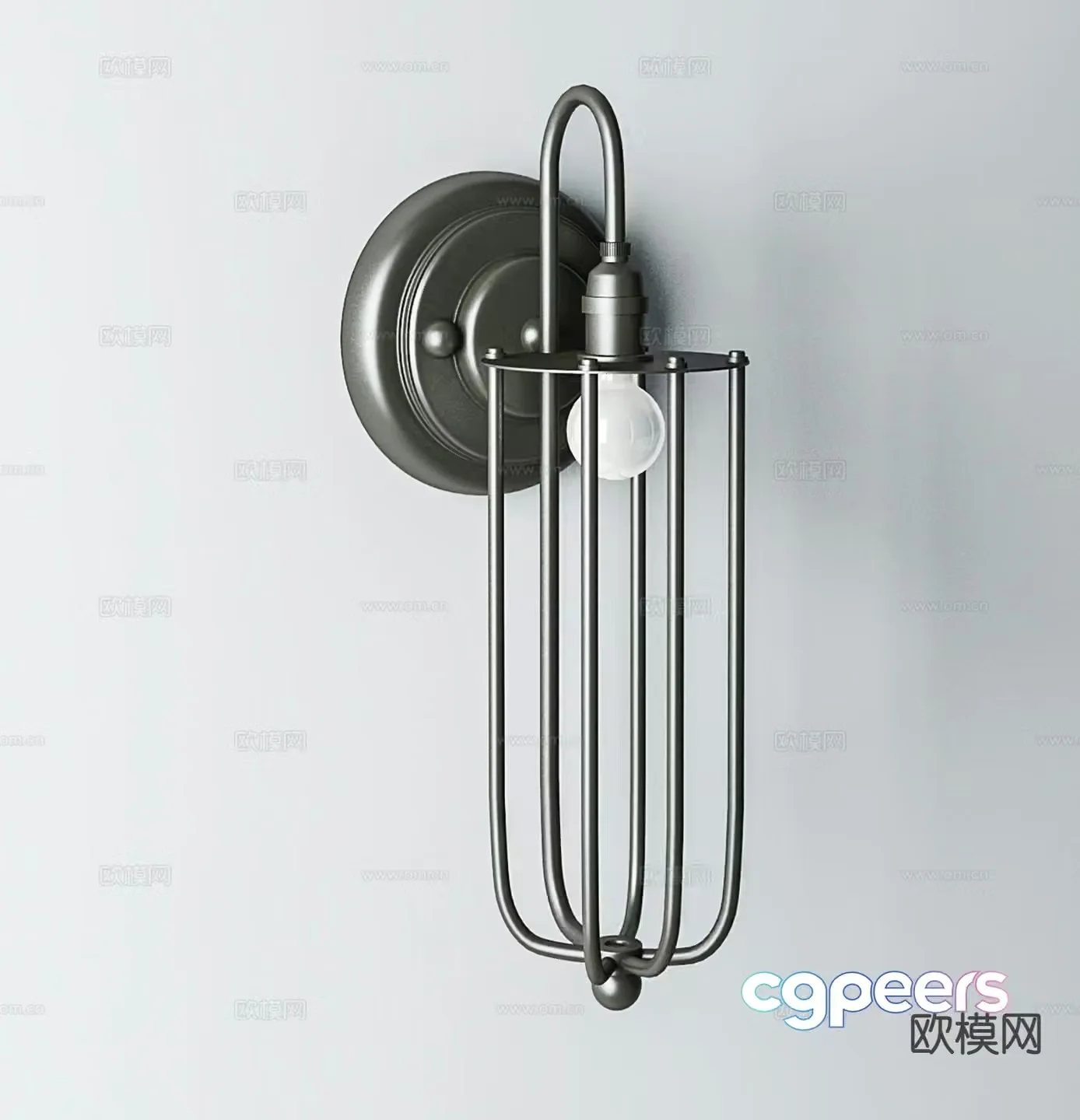 Industrial style wall lamp 3d model
