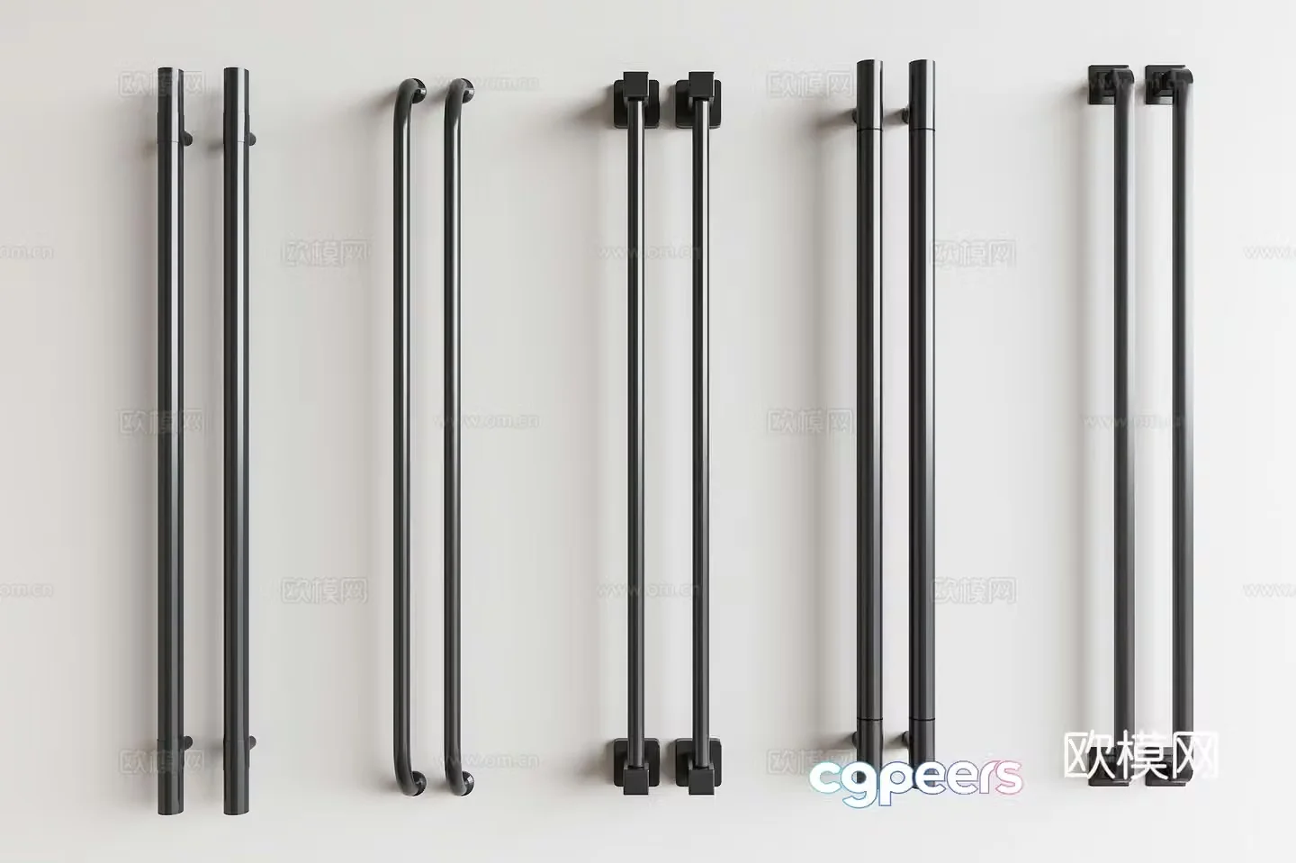 Modern minimalist handle door handle door handle glass door handle cabinet door handle 3d model