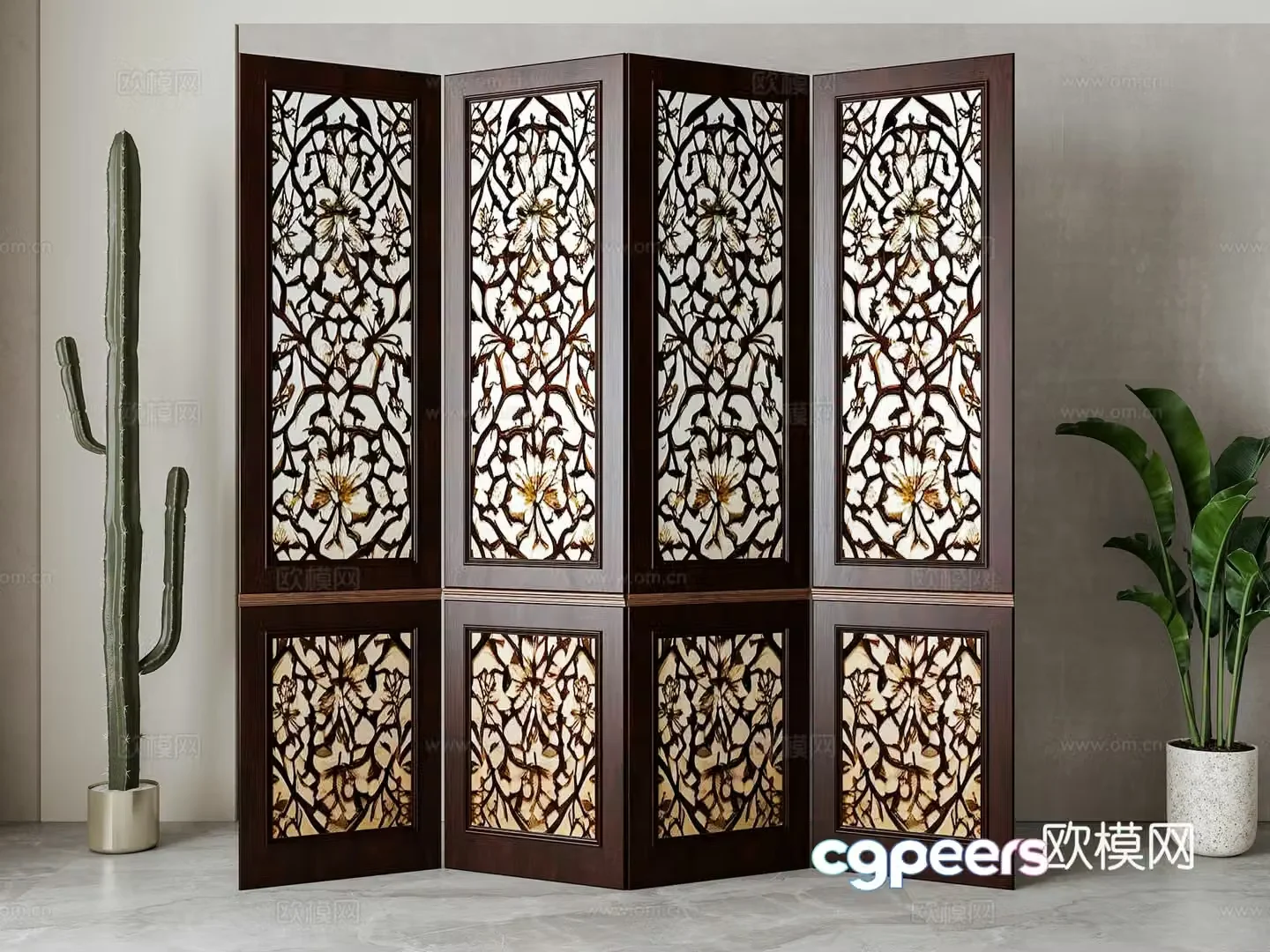 American screen partition 3D model
