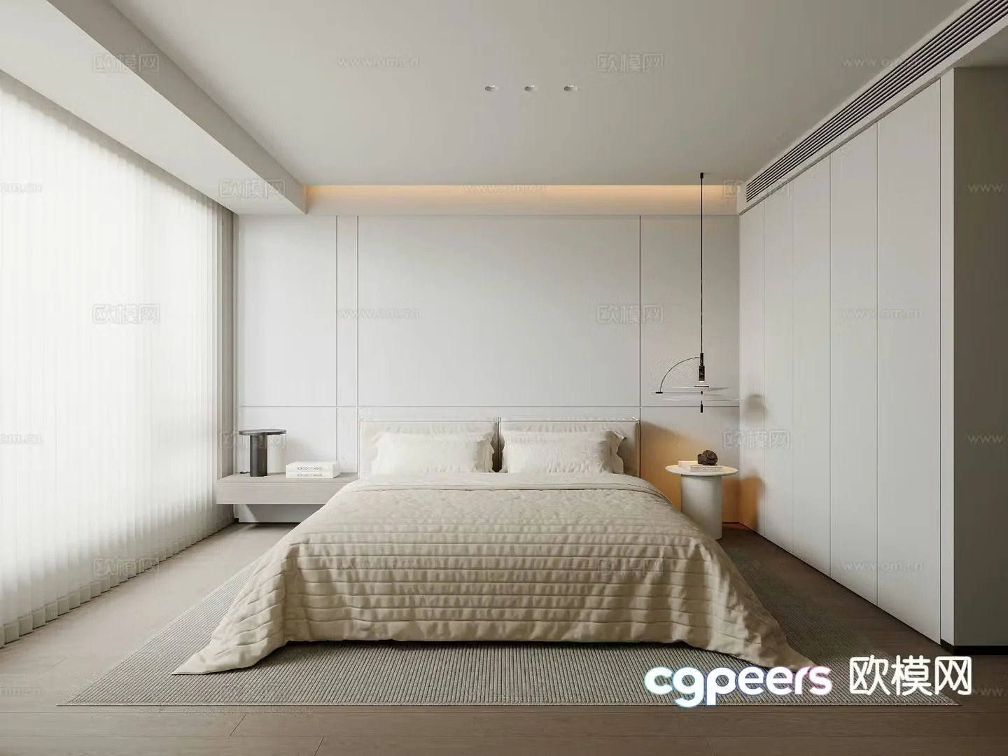 Modern bedroom master bedroom 3d model