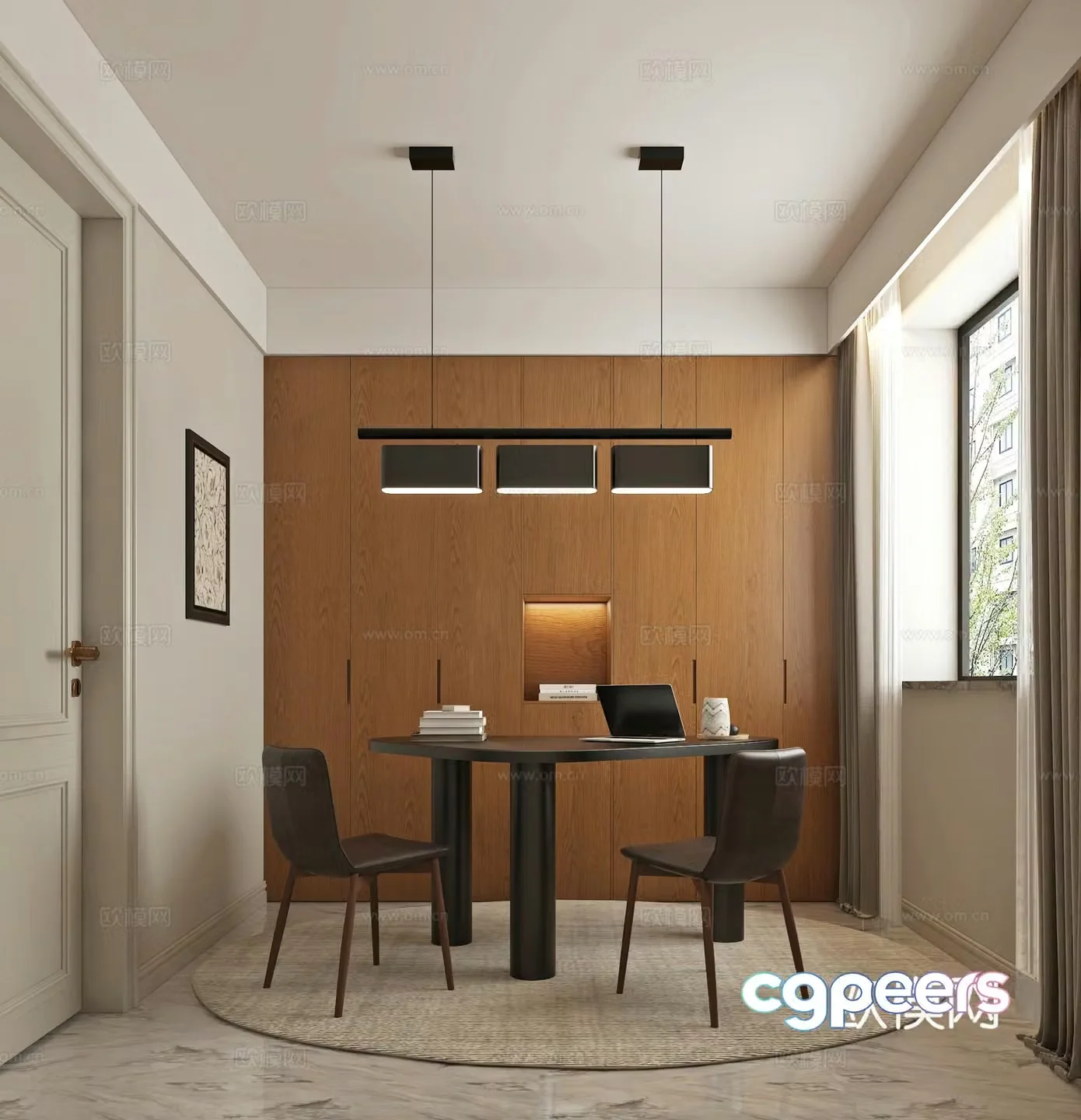 Modern study 3d model