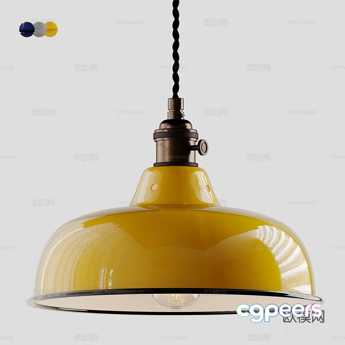 American disc decorative chandelier 3d model