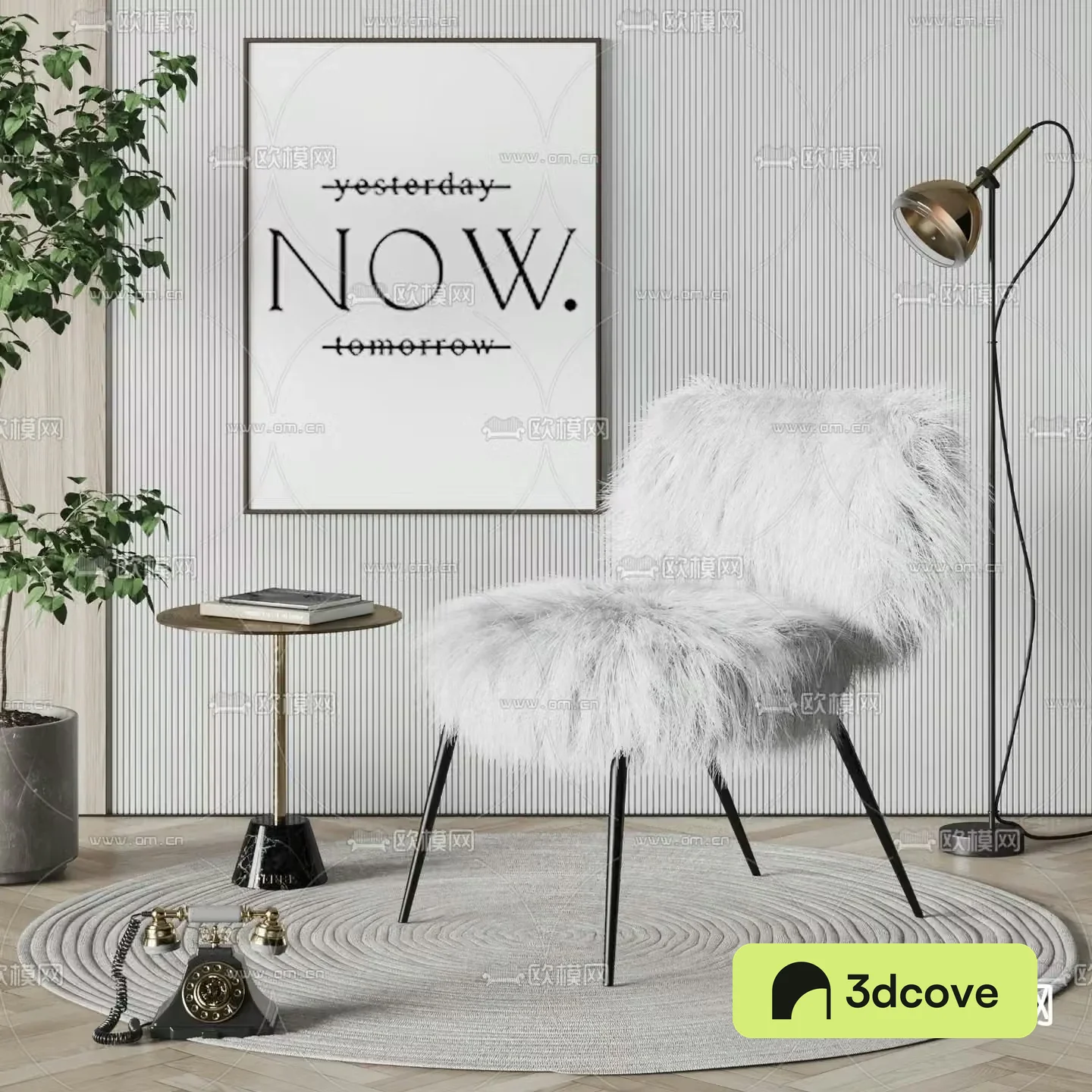 THONET plush chair leisure chair table