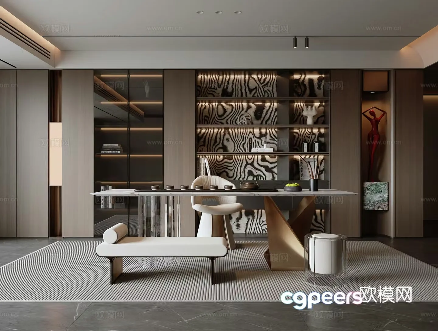 Modern Italian tea room 3d model