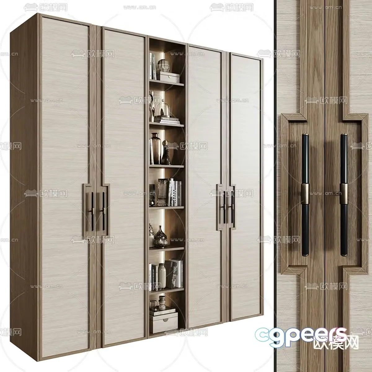 New Chinese style wardrobe wardrobe 3d model