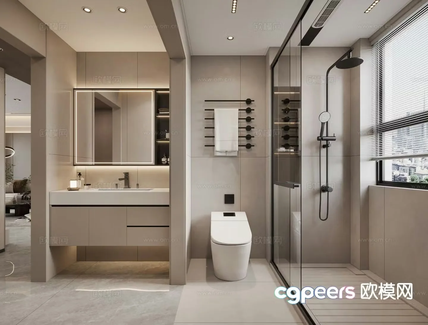 Modern bathroom bathroom toilet 3d model