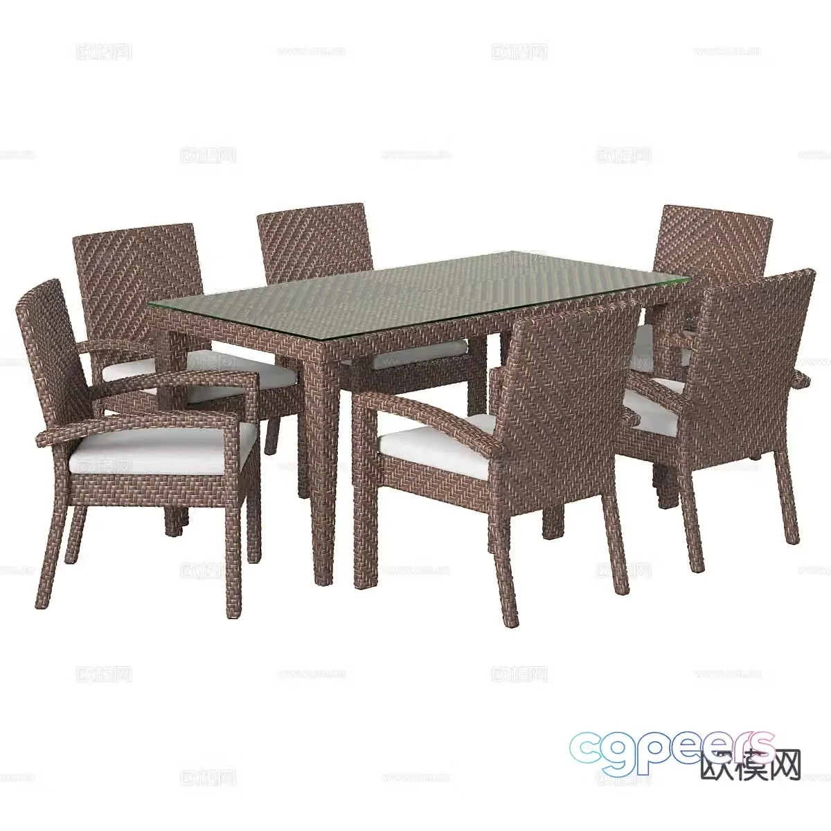 Wabi-sabi dining table and chairs strip dining table 3d model