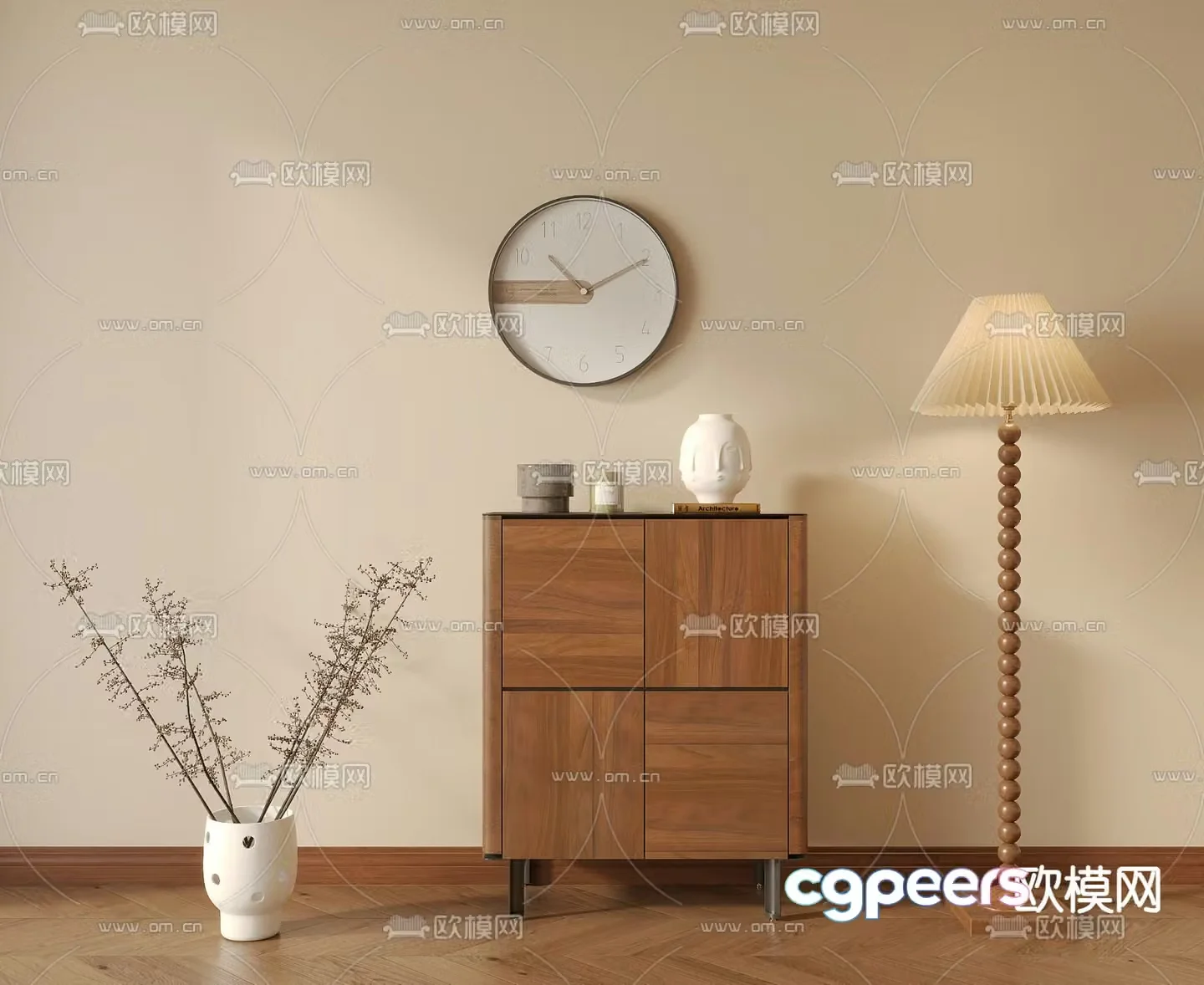 Medieval style entrance cabinet 3D model