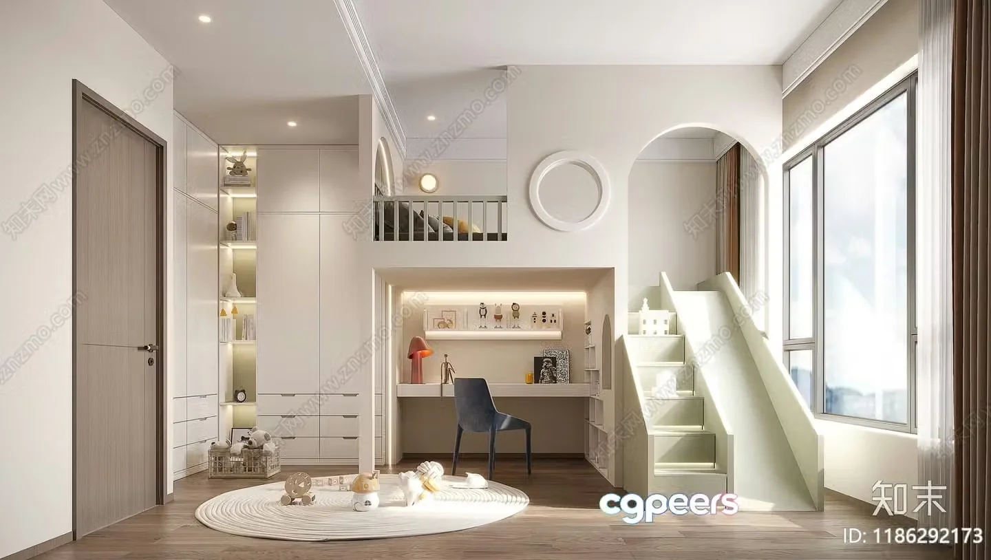 Modern Home Office 3D Model – 9951 – CORONA Render