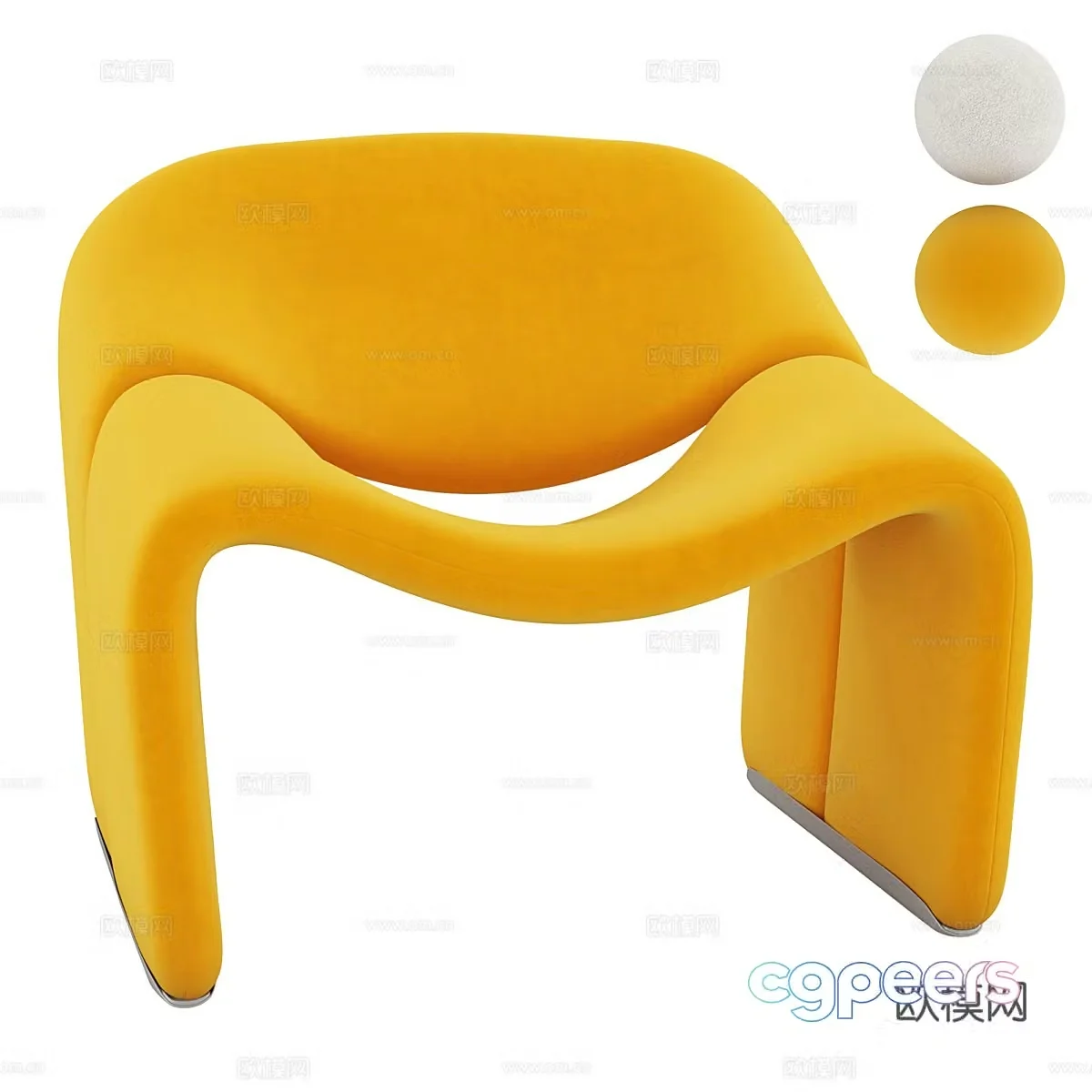 Modern Italian fabric sofa chair 3d model