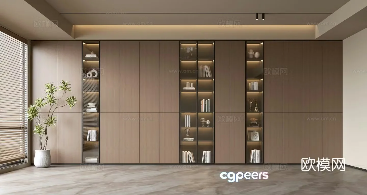 Modern background wall bookcase Living room bookcase Living room background wall Bookcase background wall 3d model