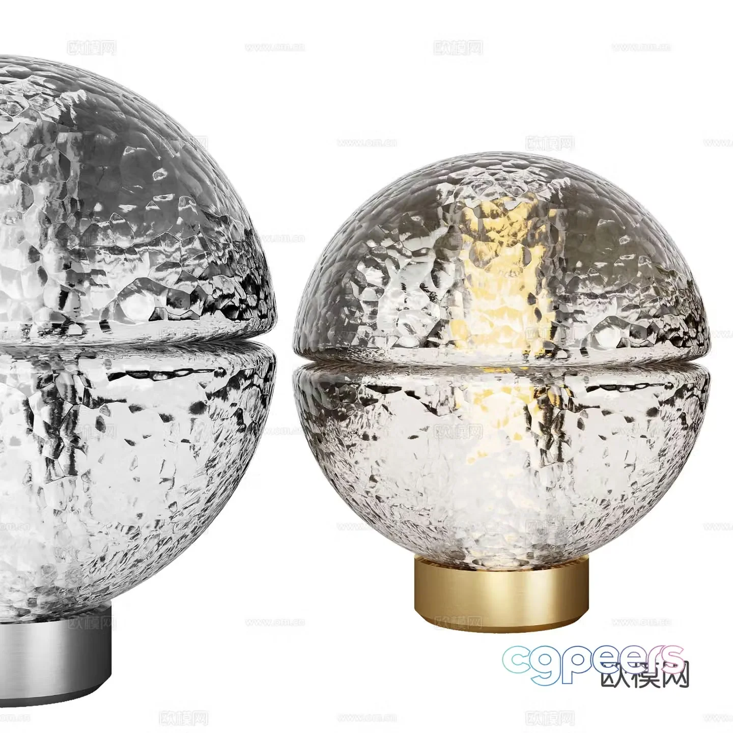 Spherical desk lamp glass desk lamp 3d model