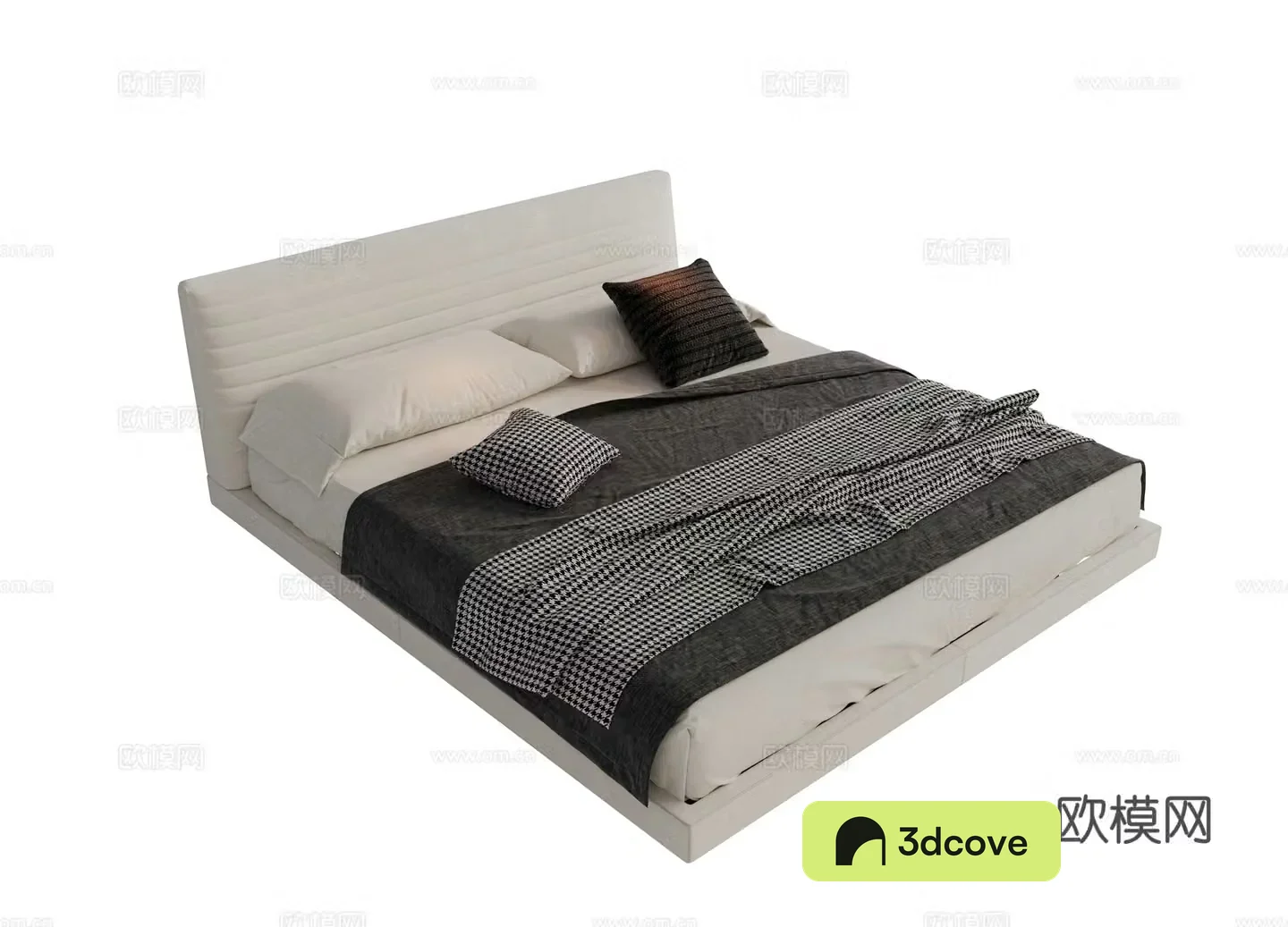 Modern fabric dual bed Main bed bedroom minimalist bed Minotti Modern dual bed