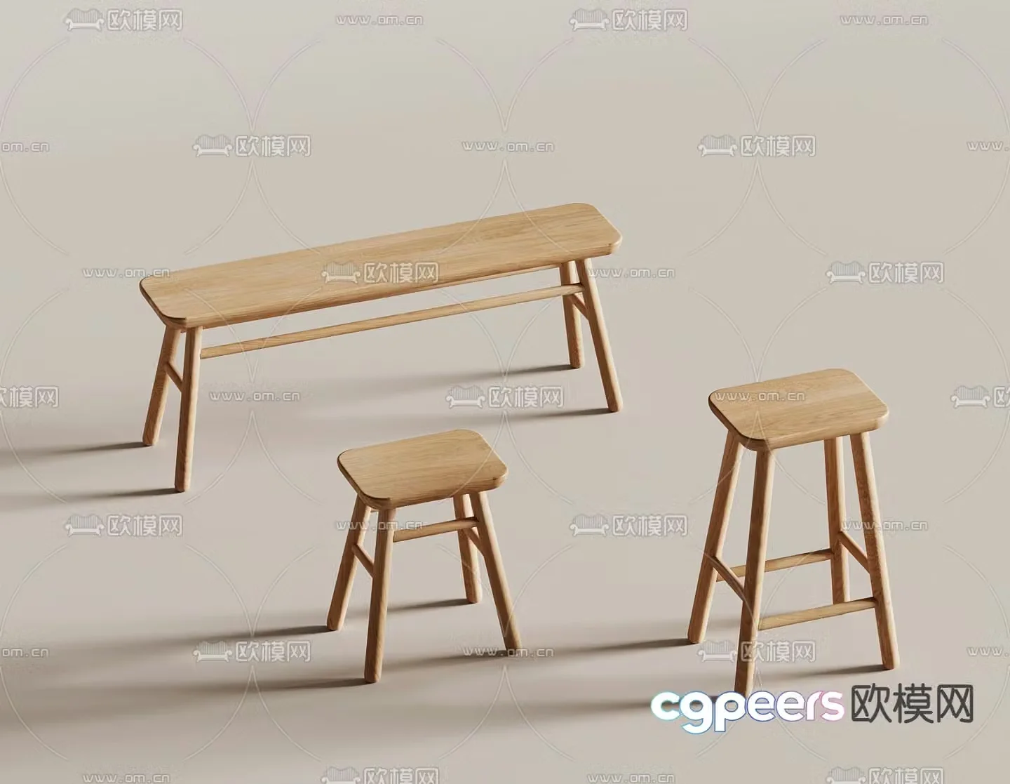 stool bench bench 3d model