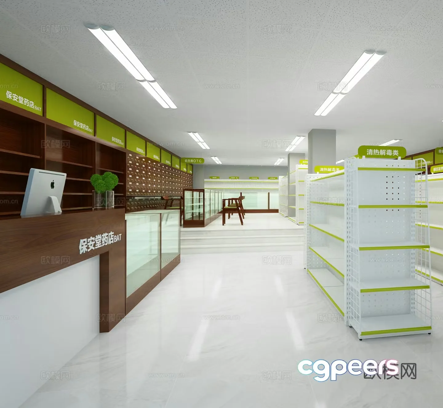 Modern pharmacy display rack shelf shelf medicine rack 3d model