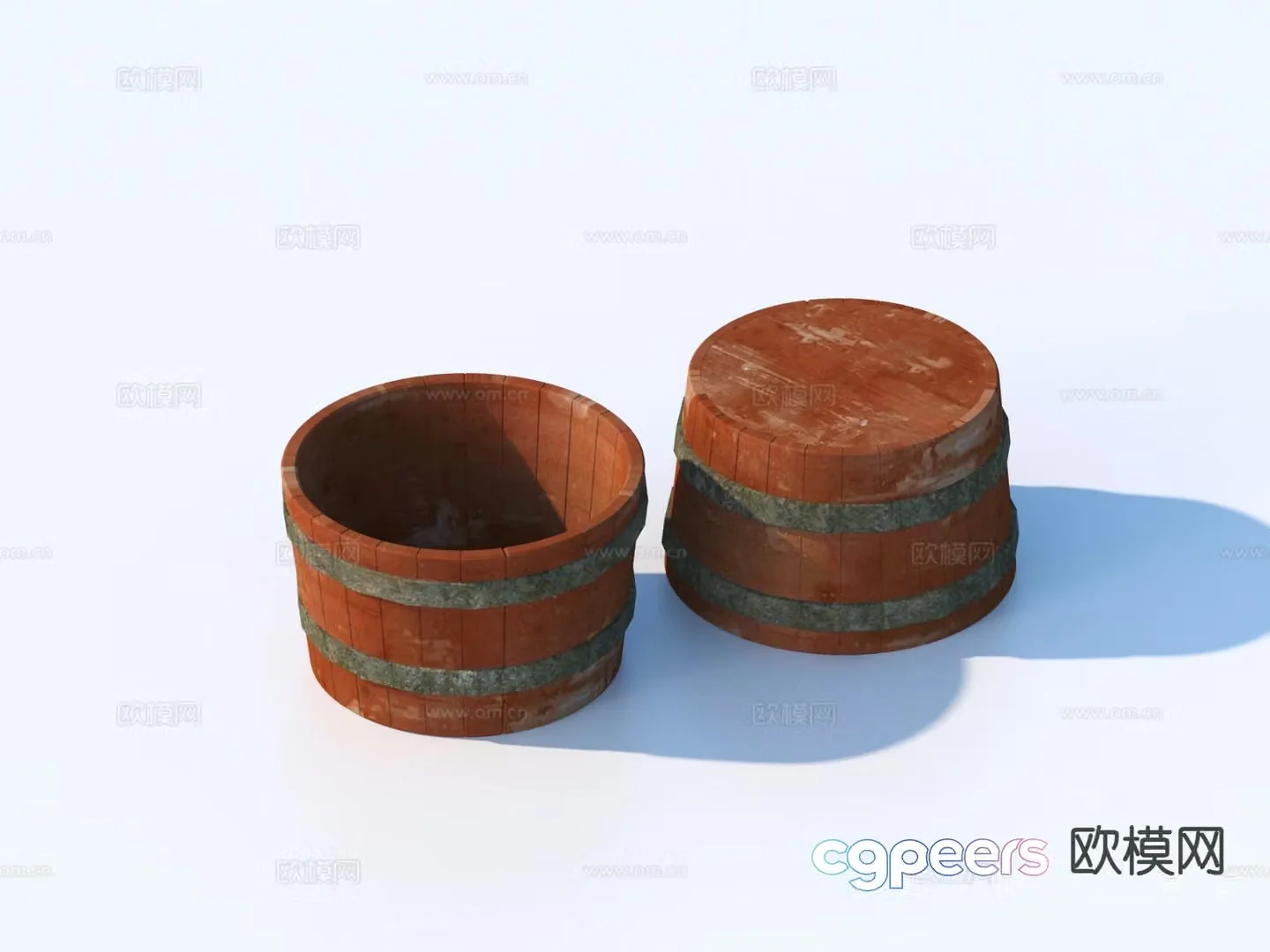 barrel wooden barrel gardening sketch 3d model