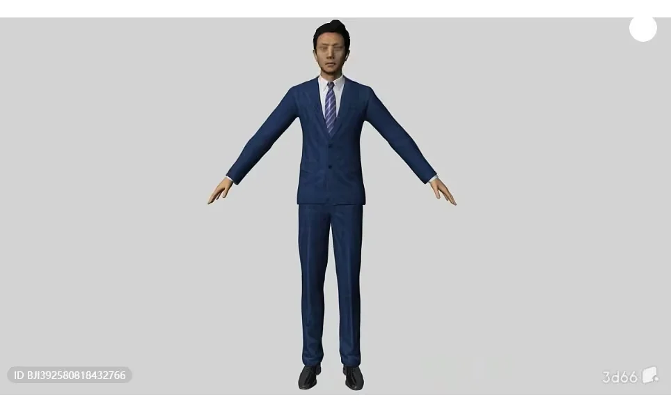 A 3D Man In A Blue Suit 3D Model – 17112 – VRAY Render