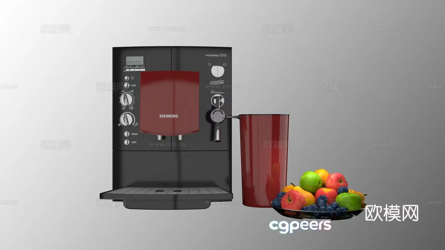 Coffee machine pump press coffee machine beverage machine soy milk machine juice machine bean grinder smart 3D model