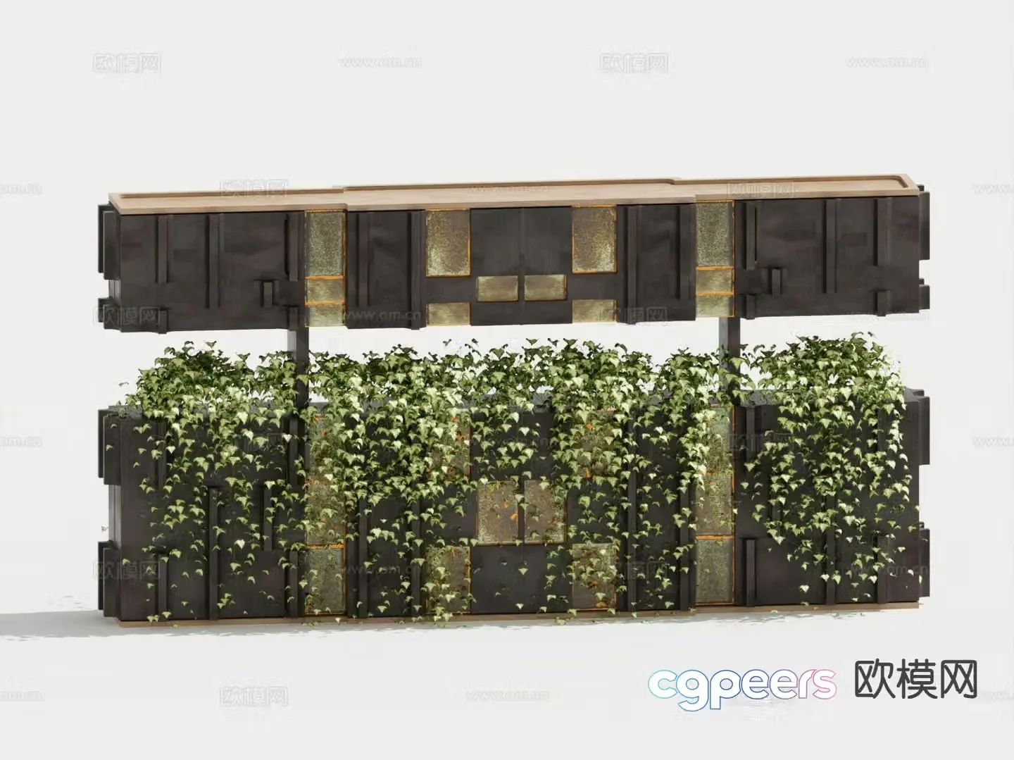 Modern vine flower box flower bed green plant vine case 3D model