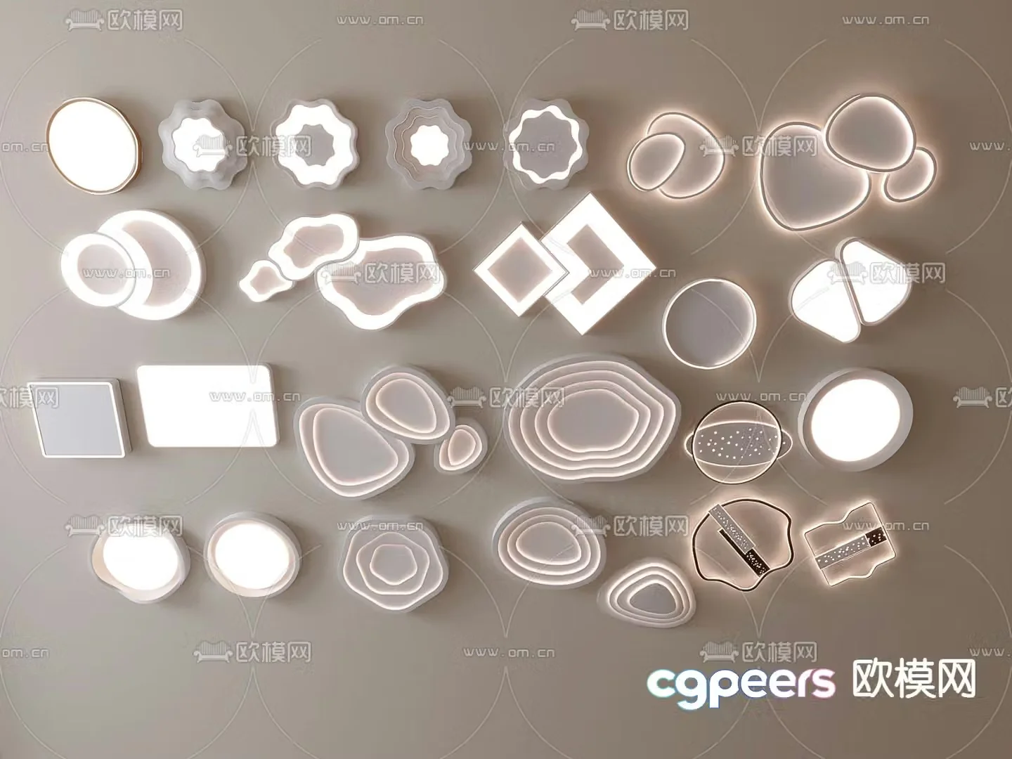 Cream ceiling lamp 3d model