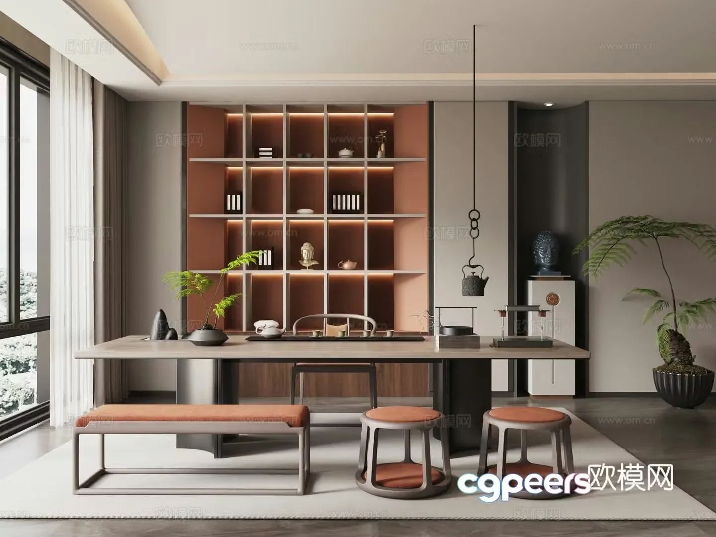 New Chinese tea room 3D model