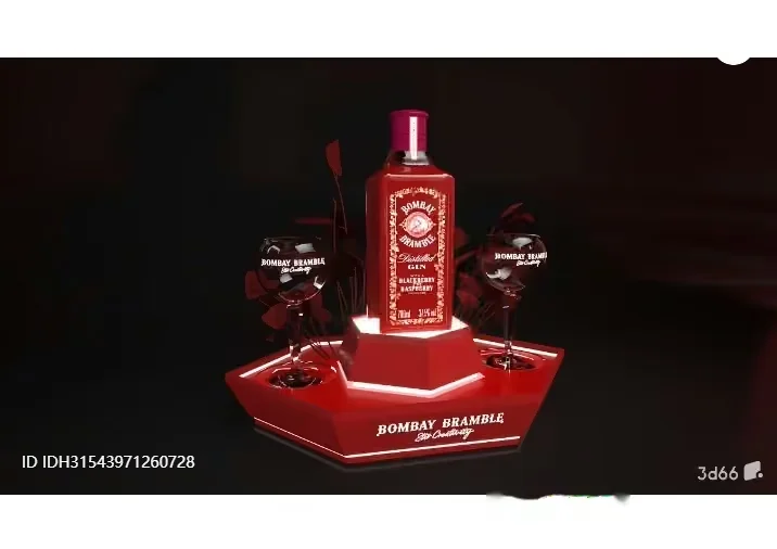 A Bottle Of Bombay Bramble Gin 3D Model – 9433 – VRAY Render