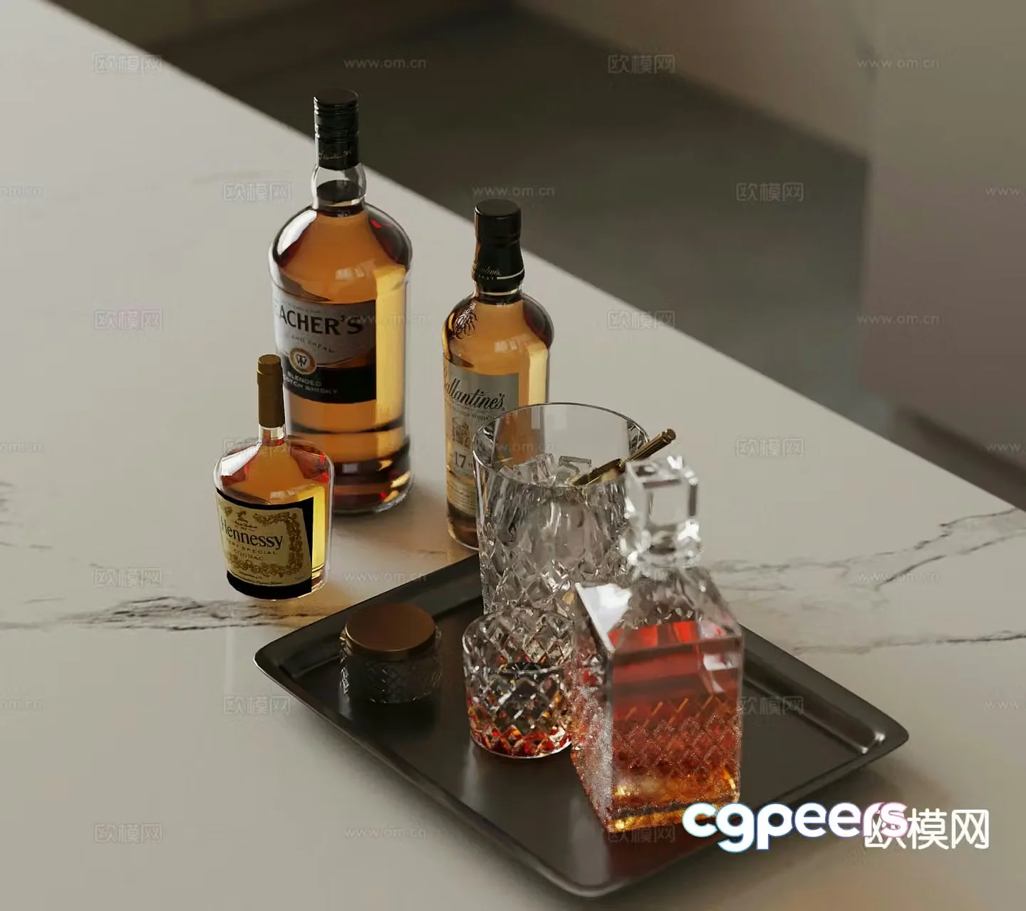 Modern wine utensils wine glass 3d model